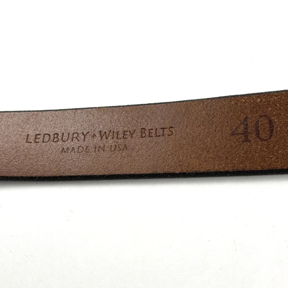Ledbury Wiley Belts Firemans Buckle Belt Mens 40 Brown Leather USA Equestrian